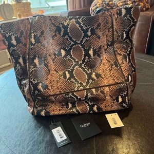 Botkier brown snakeskin tote bag